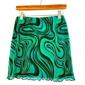 NWOT Nasty gal green mini skirt